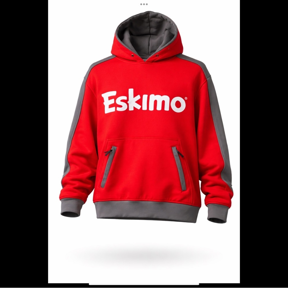 Eskimo Red Logo Colorblock Hoodie L Athleisure Streetwear